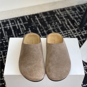 The Row Brown Suede Clogs